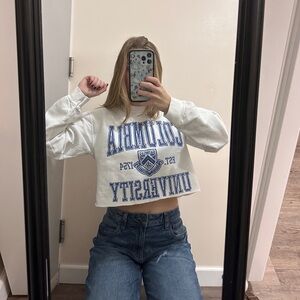 Hanes White and Blue Columbia University Sweatshirt